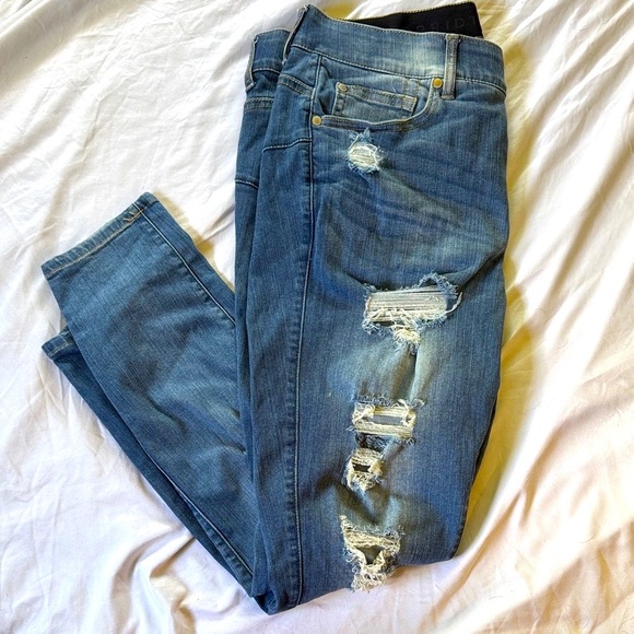 Torrid Distressed Blue Skinny Jeans – Plus Size - Picture 2 of 5